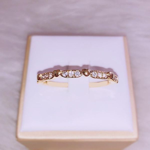 cluster rings japan and south korea simple heart shaped wild row diamond ring small fresh elegant ladies jewelry fashion romantic gift, Golden;silver
cluster rings japan and south korea simple heart shaped wild row diamond ring small fresh elegant ladies jewelry fashion romantic gift, Golden;silver