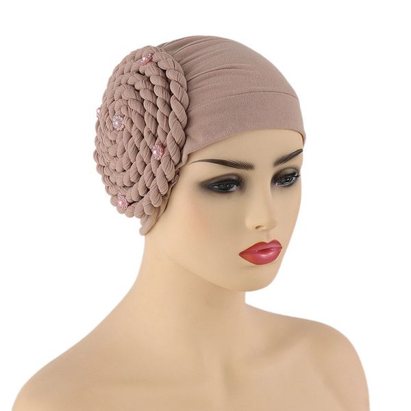 2021 muslim side braid drill monochrome milk silk hooded indian hat, Blue;gray
2021 muslim side braid drill monochrome milk silk hooded indian hat, Blue;gray