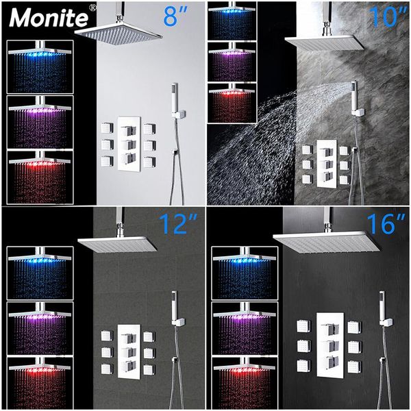 monite 8 10 12 16 inch solid brass led bathroom shower set bath mixer faucet ceiling rainfall head sets
monite 8 10 12 16 inch solid brass led bathroom shower set bath mixer faucet ceiling rainfall head sets