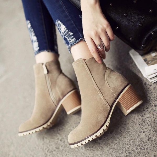 boots autumn rough female thick heel side zipper plus size genuine nubuck leather women ankle boot fashion botas mujer, Black
boots autumn rough female thick heel side zipper plus size genuine nubuck leather women ankle boot fashion botas mujer, Black