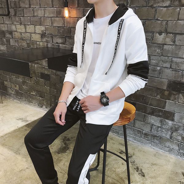 Men's Tracksuits Autumn Cardigan Hoodies Students Handsome two piece Tracksuit Youth Suit Two-Piece Set ZCVT, Gray
Men's Tracksuits Autumn Cardigan Hoodies Students Handsome two piece Tracksuit Youth Suit Two-Piece Set ZCVT, Gray