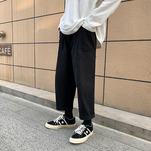 casual pants men ankle-length trousers casual fashion loose fall all-match streetwear japanese style chic simple vintage male, Black
casual pants men ankle-length trousers casual fashion loose fall all-match streetwear japanese style chic simple vintage male, Black