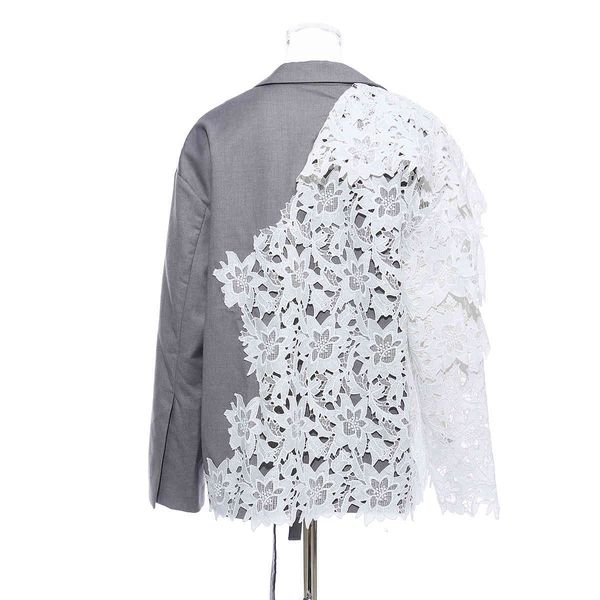 Casual female crochet cardigan sleeve long sheer cover up jacket plus size sexy lace irregular seam blazers, White;black
Casual female crochet cardigan sleeve long sheer cover up jacket plus size sexy lace irregular seam blazers, White;black