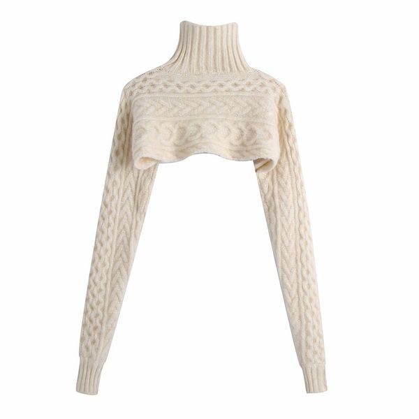 winter women european and american style high neck knit femalelong sleeve pullover twist short sweater 210520, White
winter women european and american style high neck knit femalelong sleeve pullover twist short sweater 210520, White
