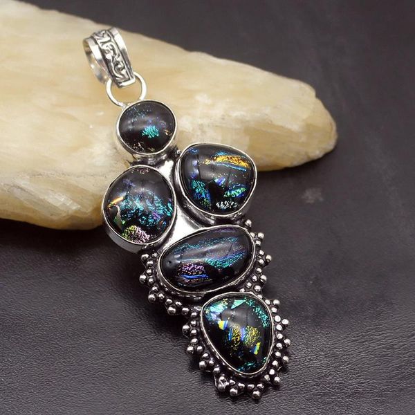 charms hermosa jewelry gushing vintage mystical black dichroic glass silver color pendant necklace charm women men gifts 77cm dh16, Bronze;silver
charms hermosa jewelry gushing vintage mystical black dichroic glass silver color pendant necklace charm women men gifts 77cm dh16, Bronze;silver