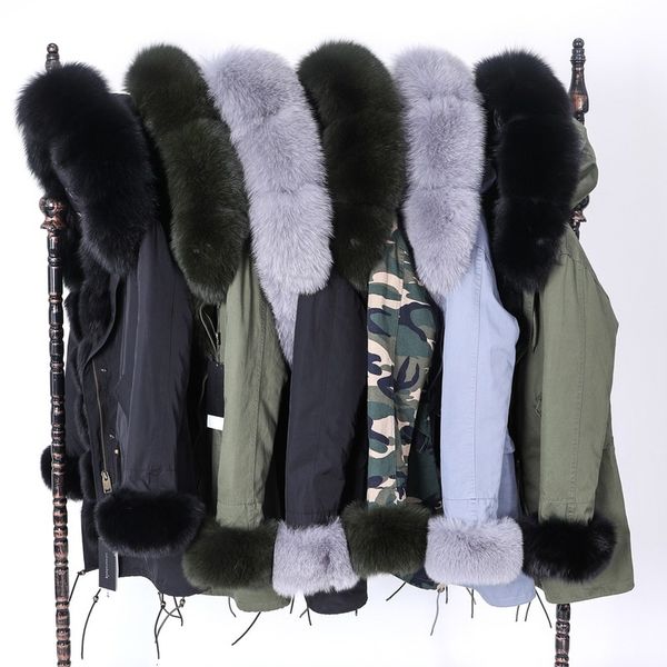 winter coat real fox fur collar down jacket long parka female long coat, Black 
winter coat real fox fur collar down jacket long parka female long coat, Black