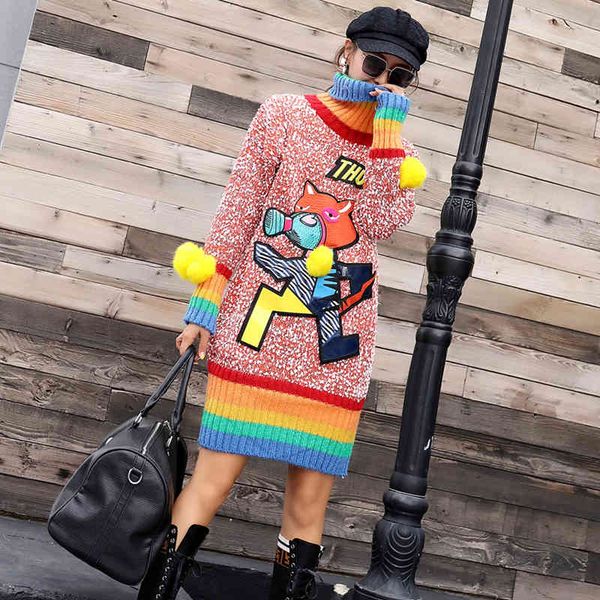 sweater autumn and winter all games women's high-collar mid-length personality rainbow cartoon card patched mesh shirt background, White;black
sweater autumn and winter all games women's high-collar mid-length personality rainbow cartoon card patched mesh shirt background, White;black