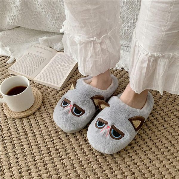 women winter warm slippers ladies cute shoes home cat plush flats casual fashion indoor footwear bedroom woman shoe 2021, Black
women winter warm slippers ladies cute shoes home cat plush flats casual fashion indoor footwear bedroom woman shoe 2021, Black