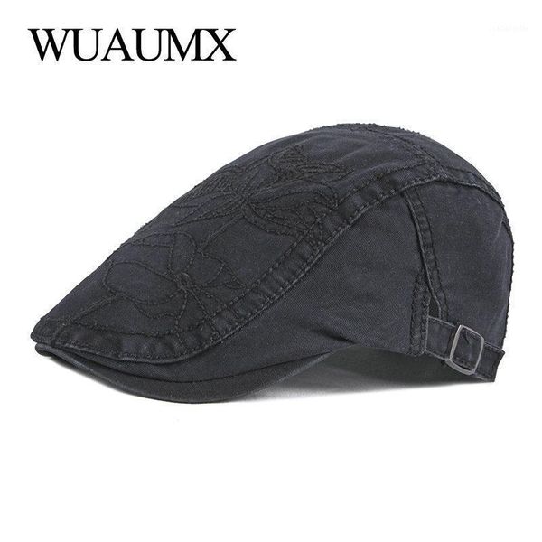 retro spring men's hat cotton solid embroidered berets black gray outdoor flat brim peaked cap women fashion sboy hats, Blue;gray
retro spring men's hat cotton solid embroidered berets black gray outdoor flat brim peaked cap women fashion sboy hats, Blue;gray