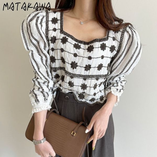 matakawa hit color loose women blouses vintage shirt square collar cut out blusas crochet puff sleeve short shirt female 210513, White
matakawa hit color loose women blouses vintage shirt square collar cut out blusas crochet puff sleeve short shirt female 210513, White