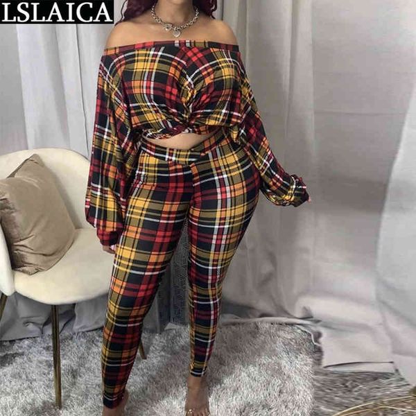 two piece set women fashion plaid long sleeve slash neck crop pencil pants sets autumn plus size sweatsuits for 210520, White
two piece set women fashion plaid long sleeve slash neck crop pencil pants sets autumn plus size sweatsuits for 210520, White