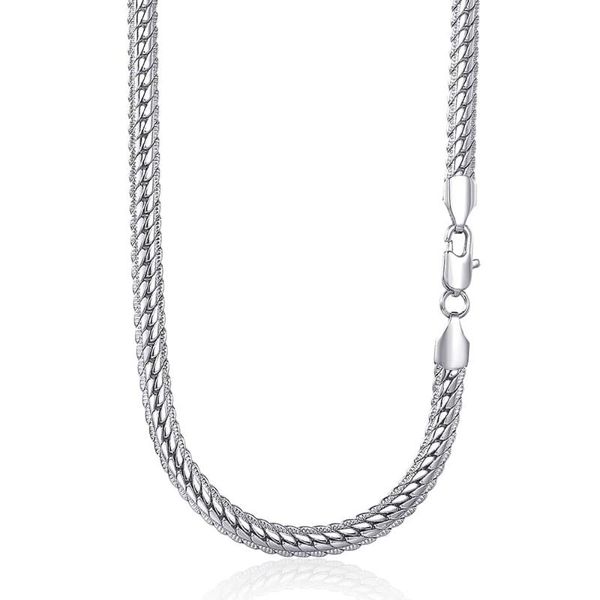 6mm womens mens necklace chain hammered close rombo link curb cuban white gold filled gf fashion jewelry accessories dgn337 chains, Silver
6mm womens mens necklace chain hammered close rombo link curb cuban white gold filled gf fashion jewelry accessories dgn337 chains, Silver