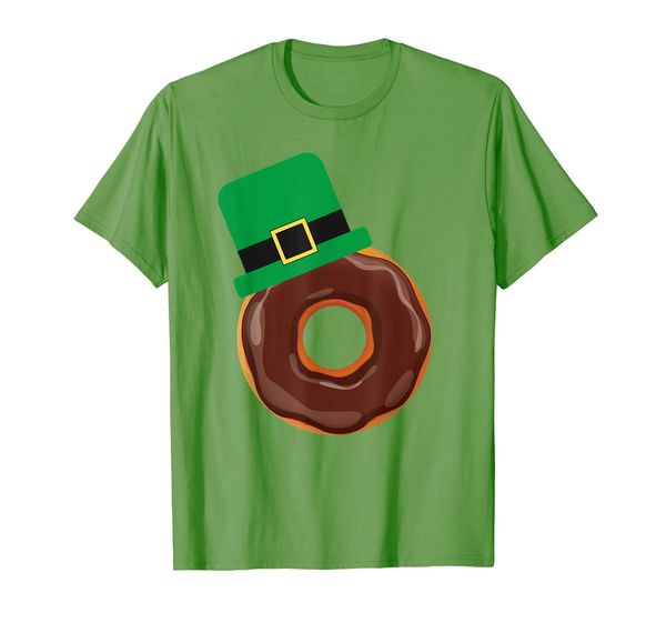 chocolate donut st patricks day t shirt green leprechaun hat, White;black 
chocolate donut st patricks day t shirt green leprechaun hat, White;black