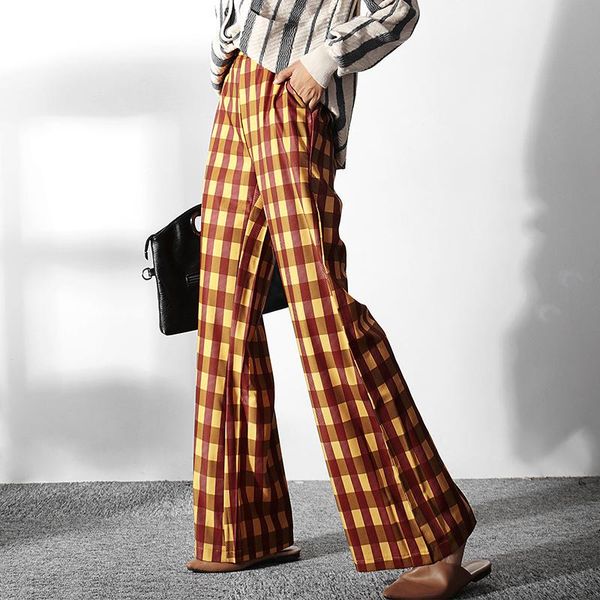 women's pants & capris 2021 spring autumn vintage plaid women high waist loose wide leg long, Black;white
women's pants & capris 2021 spring autumn vintage plaid women high waist loose wide leg long, Black;white