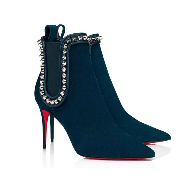 fashion women red bottoms boots studded spikes flats shoes ankle boot woman heels party wedding shoe with box high quality, Black
fashion women red bottoms boots studded spikes flats shoes ankle boot woman heels party wedding shoe with box high quality, Black