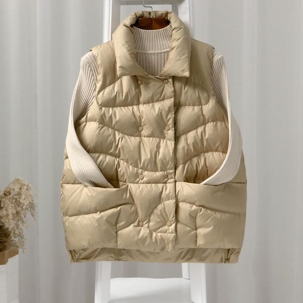 women's vests 2021 ultra light down jacket women coat female vest autumn winter short parka femme pp374, Black;white
women's vests 2021 ultra light down jacket women coat female vest autumn winter short parka femme pp374, Black;white