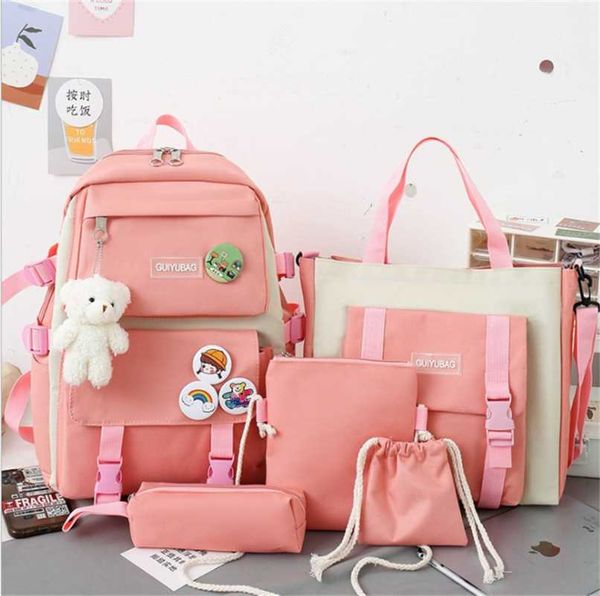 backpack 5pcs set harajuku women lapoxford school bags for teen girls kawaii college large capacity student rucksack 2021
backpack 5pcs set harajuku women lapoxford school bags for teen girls kawaii college large capacity student rucksack 2021
