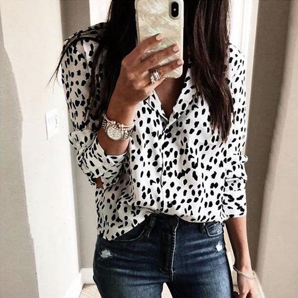 fashion v neck womens blouses leopard spring autumn long sleeve loose button down shirt casual, White
fashion v neck womens blouses leopard spring autumn long sleeve loose button down shirt casual, White