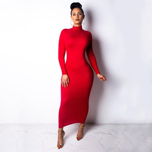 women's elegant long sleeve turtleneck bodycon midi dress female club party streetwear casual solid color dresses vestidos, Black;gray
women's elegant long sleeve turtleneck bodycon midi dress female club party streetwear casual solid color dresses vestidos, Black;gray