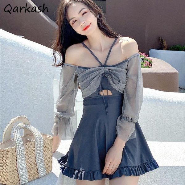 women's swimwear cover-up women swimsuits ruffles slim summer casual elegant mini bathing suit mesh patchwork high waist one piece mori, White;black
women's swimwear cover-up women swimsuits ruffles slim summer casual elegant mini bathing suit mesh patchwork high waist one piece mori, White;black