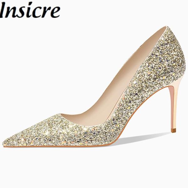 insicre women pumps pointed toe sequin cloth bling 2021 summer thin high heel shoes shallow manual custom gold office dress, Black
insicre women pumps pointed toe sequin cloth bling 2021 summer thin high heel shoes shallow manual custom gold office dress, Black
