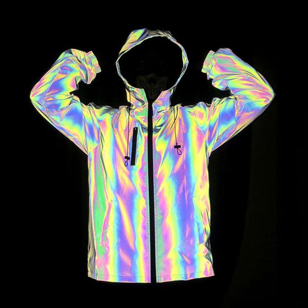 men's jackets coats chest zipper colorful reflective jacket rainbow luminous coat in autumn and winter 3cal, Black;brown
men's jackets coats chest zipper colorful reflective jacket rainbow luminous coat in autumn and winter 3cal, Black;brown