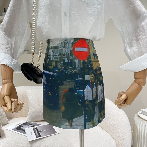 spring summer female niche fashion design high waist the line oil painting printed skirt, Black
spring summer female niche fashion design high waist the line oil painting printed skirt, Black