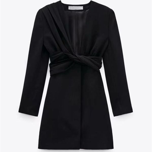 2021 new fashion elegant V-neck pleated bow design long sleeve dress sexy dress, Black
2021 new fashion elegant V-neck pleated bow design long sleeve dress sexy dress, Black
