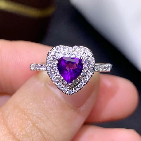 colife jewelry silver heart ring for daily wear 5mm natural amethyst 925 gift woman cluster rings, Golden;silver
colife jewelry silver heart ring for daily wear 5mm natural amethyst 925 gift woman cluster rings, Golden;silver