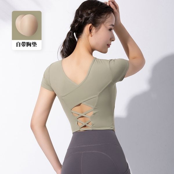 2021 new cross back sports women's loose breathable band bra t-shirt skin yoga short sleeve women, White
2021 new cross back sports women's loose breathable band bra t-shirt skin yoga short sleeve women, White