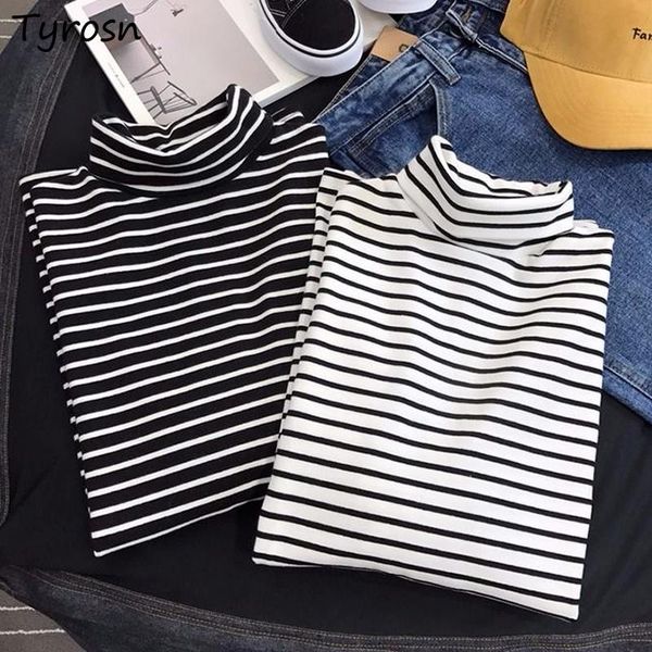 women's t-shirt turtleneck t-shirts women stripes long sleeve loose all-match leisure vintage streetwear japan style ulzzang daily femm, White
women's t-shirt turtleneck t-shirts women stripes long sleeve loose all-match leisure vintage streetwear japan style ulzzang daily femm, White