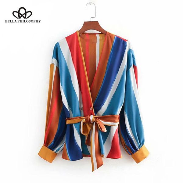 herstory multicolor v neck striped shirt casual bow tie sashes button blouses women elegant workwear blouse women's & shirts, White
herstory multicolor v neck striped shirt casual bow tie sashes button blouses women elegant workwear blouse women's & shirts, White
