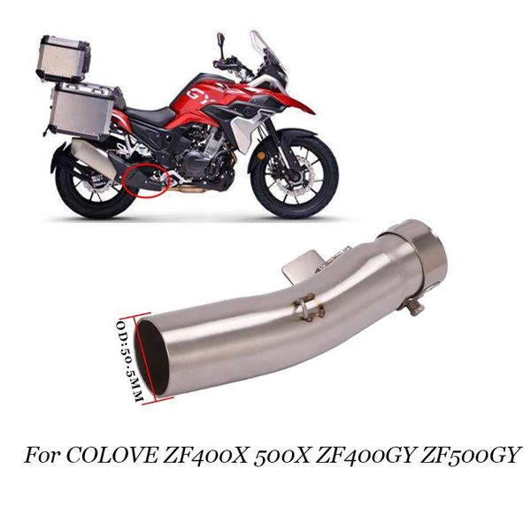 motorcycle exhaust system for colove zf400x 500x zf400gy zf500gy modified stainless steel middle link pipe connect 51mm muffler
motorcycle exhaust system for colove zf400x 500x zf400gy zf500gy modified stainless steel middle link pipe connect 51mm muffler