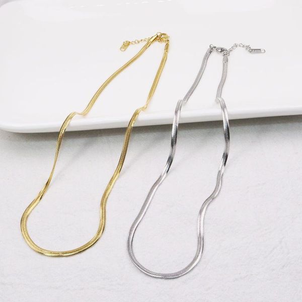 chokers 1pcs stainless steel 40+4cm 3mm wide snake necklace chain diy pendant elegant fahion jewelry unfading 2 color, Golden;silver
chokers 1pcs stainless steel 40+4cm 3mm wide snake necklace chain diy pendant elegant fahion jewelry unfading 2 color, Golden;silver
