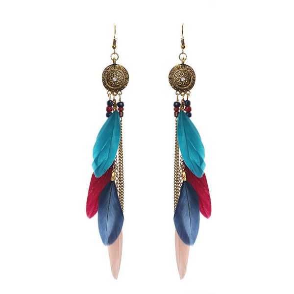 stud colorful feather vintage bohemian fringed water drops earrings temperament wild fairy rainbow bead jewelry, Golden;silver
stud colorful feather vintage bohemian fringed water drops earrings temperament wild fairy rainbow bead jewelry, Golden;silver