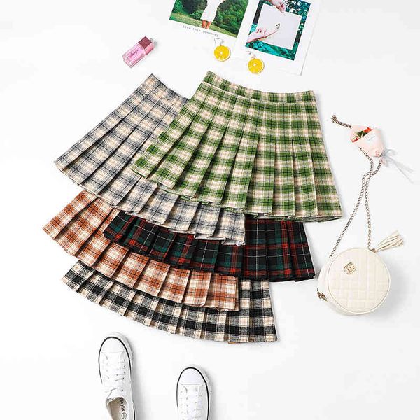 skirt women's autumn winter woolen pleated avocado color high waist plaid tweed harajuku, Black
skirt women's autumn winter woolen pleated avocado color high waist plaid tweed harajuku, Black