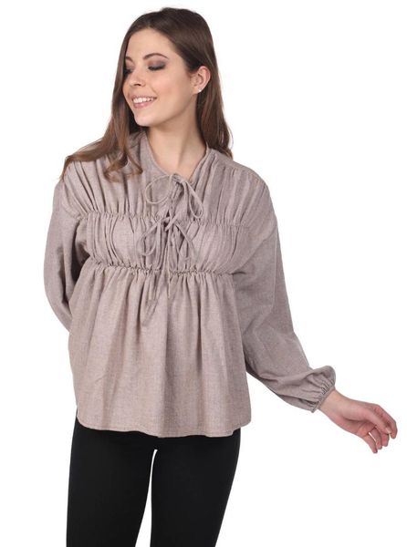 women's blouses & shirts shirred blouse--beige, White
women's blouses & shirts shirred blouse--beige, White