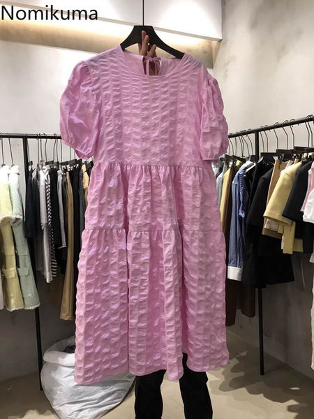 nomikuma causal folds woman dress summer puff short sleeve o-neck dresses korean high waist a-line sweet vestidos 6h234 210427, Black;gray
nomikuma causal folds woman dress summer puff short sleeve o-neck dresses korean high waist a-line sweet vestidos 6h234 210427, Black;gray