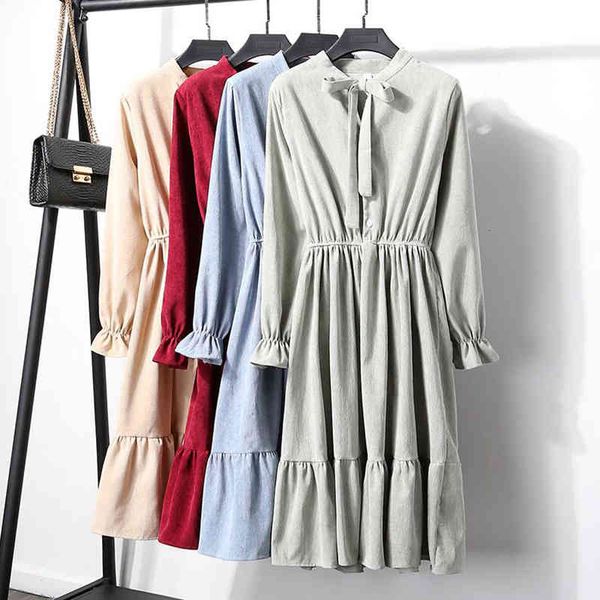 dresses autumn vintage corduroy women elastic waist solid color plus size es elegant party long sleeve vestidos, Black;gray
dresses autumn vintage corduroy women elastic waist solid color plus size es elegant party long sleeve vestidos, Black;gray