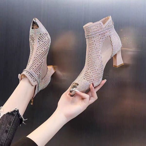 2022 ankle sandals bootswomen mesh summer heelspointed toehollow outblock heelback zipperblackbeigedropshipping, Black
2022 ankle sandals bootswomen mesh summer heelspointed toehollow outblock heelback zipperblackbeigedropshipping, Black