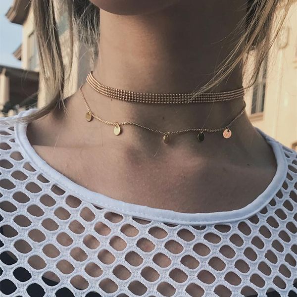 dainty gold color disc coin choker beads charms jewelry simple chain chokers necklaces for women gifts, Golden;silver
dainty gold color disc coin choker beads charms jewelry simple chain chokers necklaces for women gifts, Golden;silver