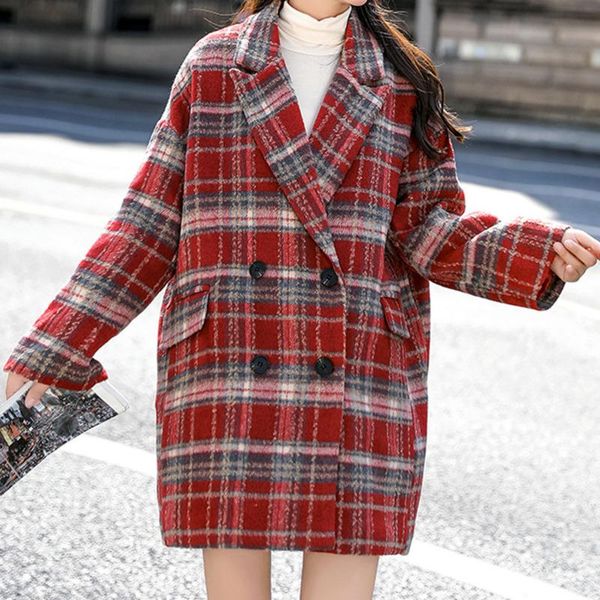 women's wool & blends overcoat women plaid coat mid-length 2021 autumn and winter korean style loose thick small woolen, Black
women's wool & blends overcoat women plaid coat mid-length 2021 autumn and winter korean style loose thick small woolen, Black