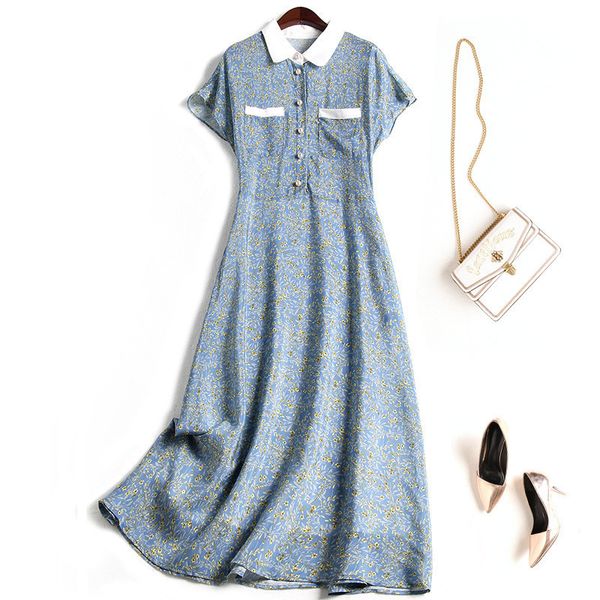 two piece dress runway designers 100% real silk print ladies dress summer robe casual short sleeve holiday blue tbde, White
two piece dress runway designers 100% real silk print ladies dress summer robe casual short sleeve holiday blue tbde, White