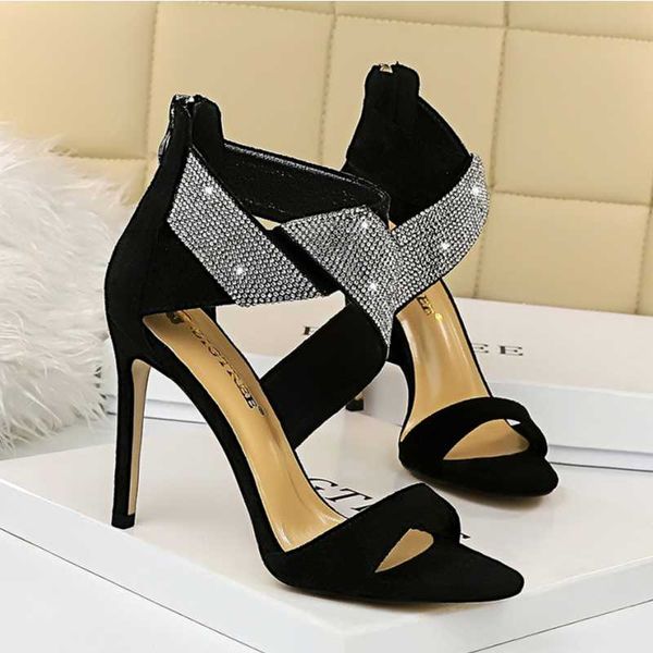 summer 2021 women's shoes water drill cross zipper round head fine high heel solid banquet temperament stiletto sandals dress, Black
summer 2021 women's shoes water drill cross zipper round head fine high heel solid banquet temperament stiletto sandals dress, Black