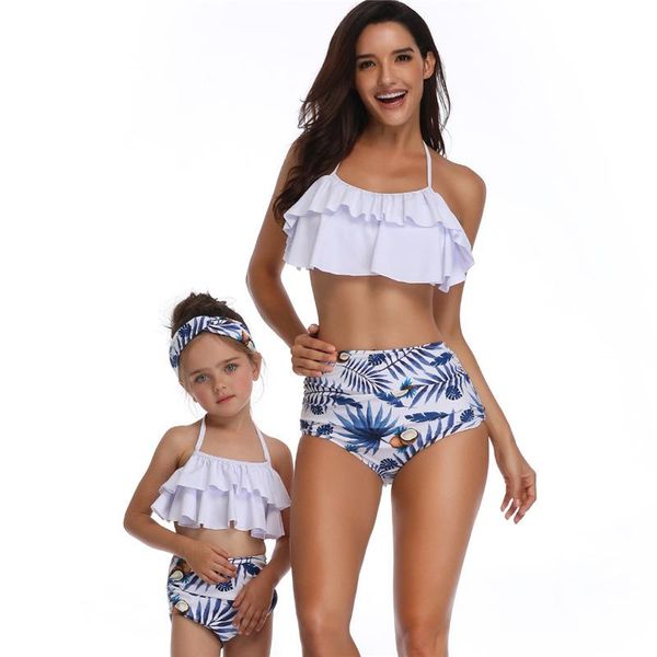 high waist swimwears women girl parent-child split printed white black blue summer beach fashion cute bikini swimsuits one-piece suits
high waist swimwears women girl parent-child split printed white black blue summer beach fashion cute bikini swimsuits one-piece suits