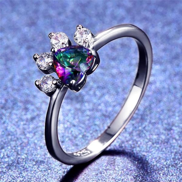 Wedding Rings Bamos Cute Claw Ring White/Blue/Purple/Multicolor Opal Stone Silver Color Jewlery For Women Engagement Party Gifts, Slivery;golden
Wedding Rings Bamos Cute Claw Ring White/Blue/Purple/Multicolor Opal Stone Silver Color Jewlery For Women Engagement Party Gifts, Slivery;golden
