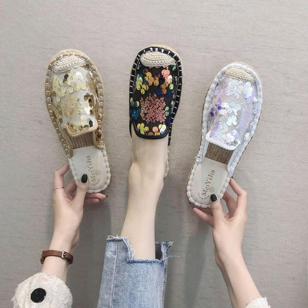 women mules sandal fashion bling mesh slippers comfort low-heel slides slip on casual summer, Black
women mules sandal fashion bling mesh slippers comfort low-heel slides slip on casual summer, Black