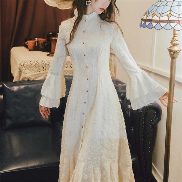 women's t-shirt spring vintage ruffle chiffon party dress women 2021 mori girl korean fashion flared long sleeve elegant eveining, White
women's t-shirt spring vintage ruffle chiffon party dress women 2021 mori girl korean fashion flared long sleeve elegant eveining, White