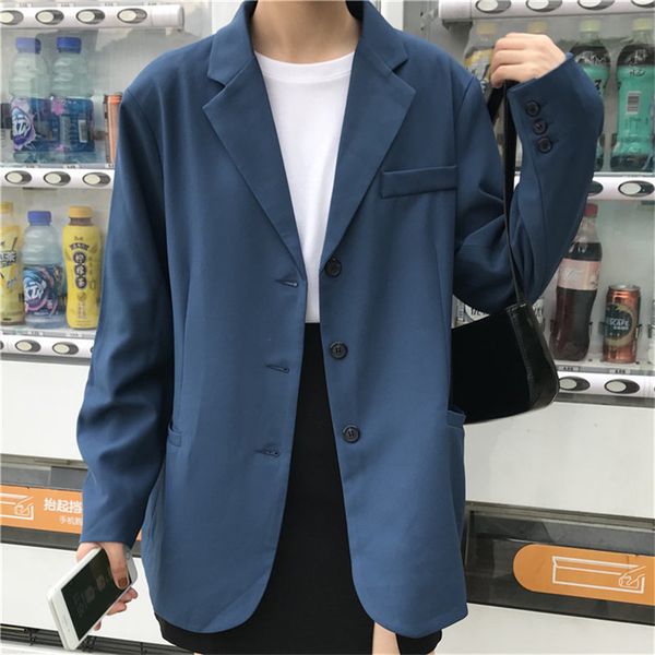 retro loose chic england style fashion brief women all match office lady casual elegant blazers 210421, White;black
retro loose chic england style fashion brief women all match office lady casual elegant blazers 210421, White;black