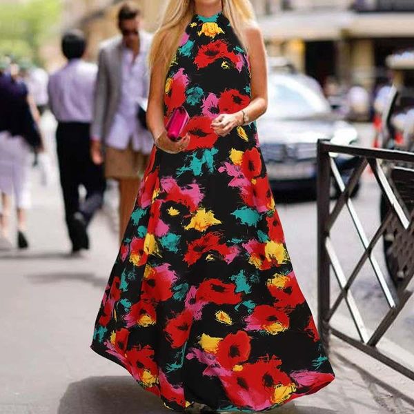 fashion dress celmia women summer halter longdresses retro floral print maxi sundress casual sleeveless party robe vestidos dresses, Black;gray
fashion dress celmia women summer halter longdresses retro floral print maxi sundress casual sleeveless party robe vestidos dresses, Black;gray